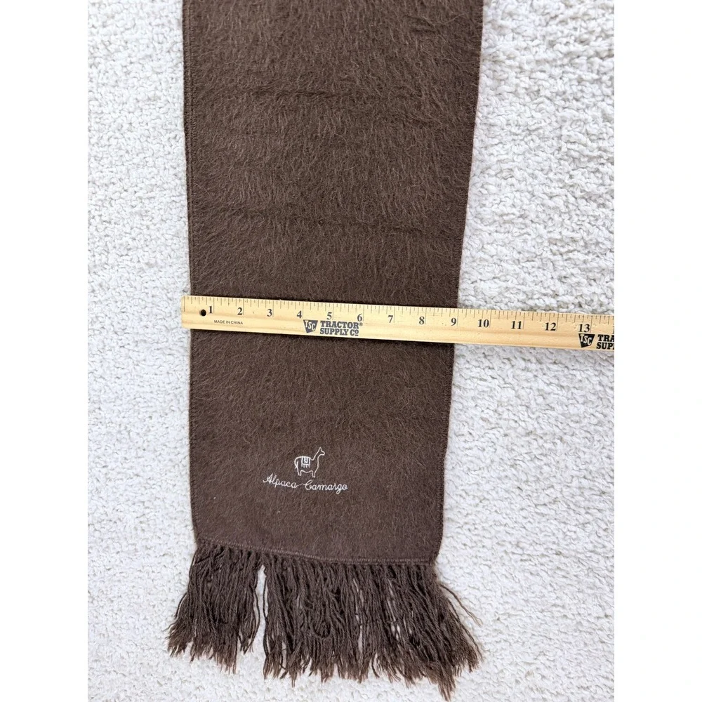 Alpaca Camargo Scarf Unisex OS Brown 100% Alpaca Wool Made in Peru Llama